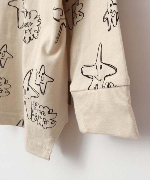 MAKE YOUR DAY（メイクユアデイ）の「お星さま総柄長袖Tシャツ■80～140cm（Tシャツ/カットソー・キッズ・グレー/アイボリー・90/100/110/120/80/130/140）」の9枚目の写真