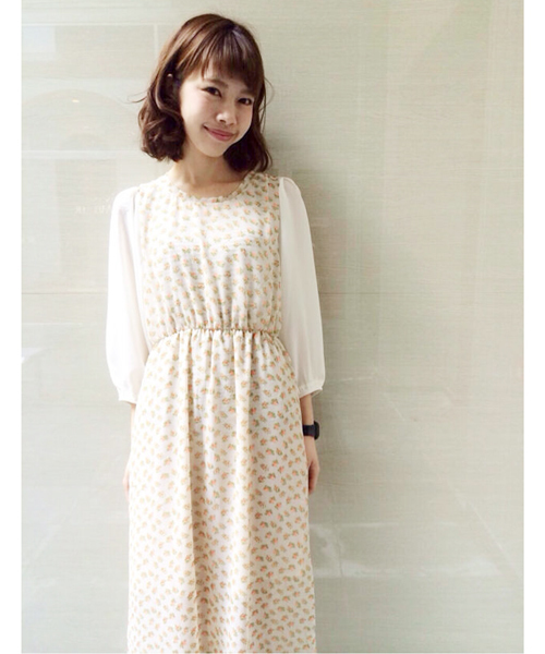 Kastane(カスタネ)の「【Kastane】シフォンロングワンピース(ワンピース・レディース・ブラック/その他/チャコールグレー/ベージュ/ホワイト・FREE)」の2枚目の写真