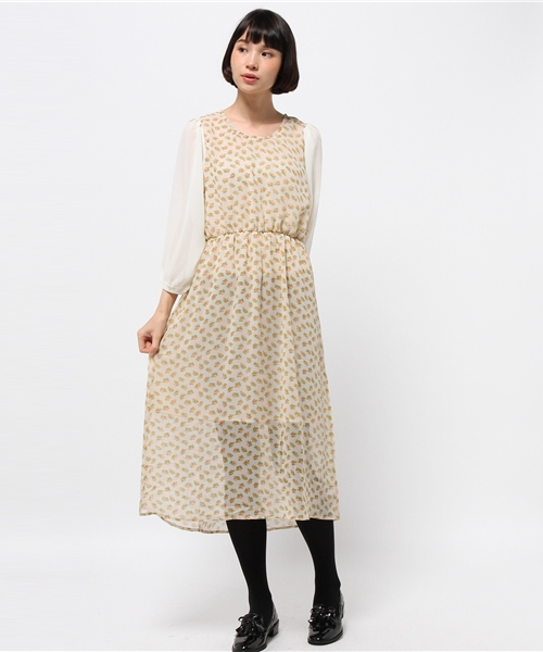 Kastane(カスタネ)の「【Kastane】シフォンロングワンピース(ワンピース・レディース・ブラック/その他/チャコールグレー/ベージュ/ホワイト・FREE)」の6枚目の写真