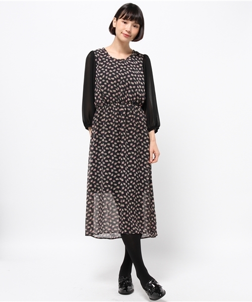 Kastane(カスタネ)の「【Kastane】シフォンロングワンピース(ワンピース・レディース・ブラック/その他/チャコールグレー/ベージュ/ホワイト・FREE)」の7枚目の写真