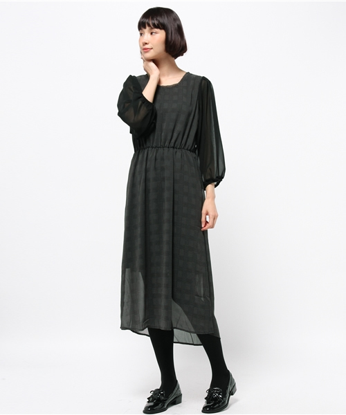 Kastane(カスタネ)の「【Kastane】シフォンロングワンピース(ワンピース・レディース・ブラック/その他/チャコールグレー/ベージュ/ホワイト・FREE)」の3枚目の写真