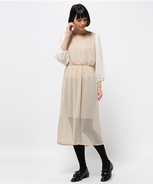 Kastane(カスタネ)の「【Kastane】シフォンロングワンピース(ワンピース・レディース・ブラック/その他/チャコールグレー/ベージュ/ホワイト・FREE)」の5枚目の写真