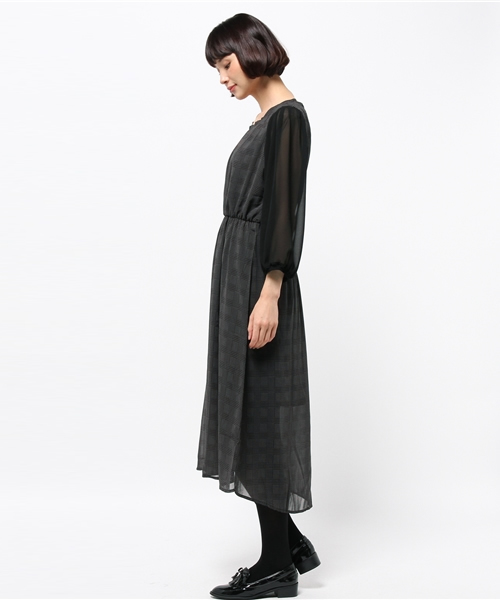 Kastane(カスタネ)の「【Kastane】シフォンロングワンピース(ワンピース・レディース・ブラック/その他/チャコールグレー/ベージュ/ホワイト・FREE)」の9枚目の写真