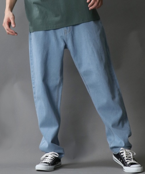SITRY(シトリー)の「Wide Tapered Denim pants/ワイドテーパード デニムパンツ(デニムパンツ・メンズ・インディゴブルー/ライトインディゴブルー/ワンウォッシュ/キナリ/ブラック系その他/ブルー系その他・M/L)」の4枚目の写真