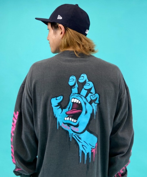 ムラサキスポーツ別注 Santacruz サンタクルーズ トップス ロンt スクリーミングハンド バクプリント ロンt Tシャツ カットソー バクプリント Santa Cruz サンタクルーズ のファッション