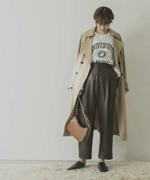 URBAN RESEARCH（アーバンリサーチ）の「【撥水加工付き】ウエストドロストトレンチコート（トレンチコート・レディース・ベージュ/オレンジ系その他/チャコールグレー・FREE）」の18枚目の写真