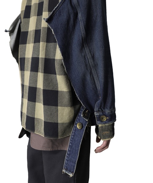 Maison MIHARA YASUHIRO シャツコンバインドデニムジャケット Maison MIHARA YASUHIRO（メゾンミハラヤスヒロ）の「【Maison MIHARA