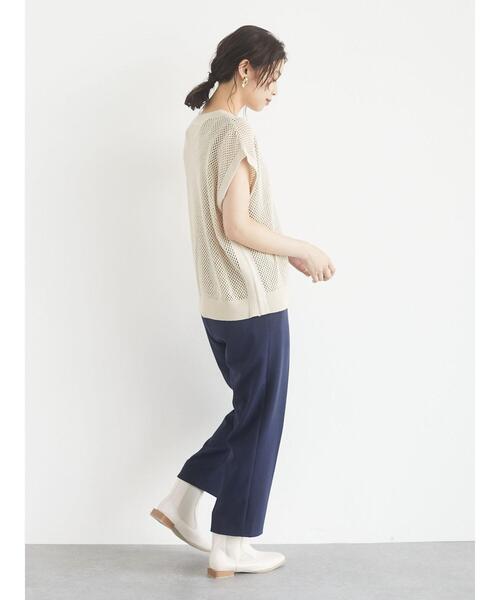 Green Parks(グリーンパークス)の「メッシュニットベスト*(ベスト・レディース・ブラック/モカ/ライトベージュ・FREE)」の9枚目の写真