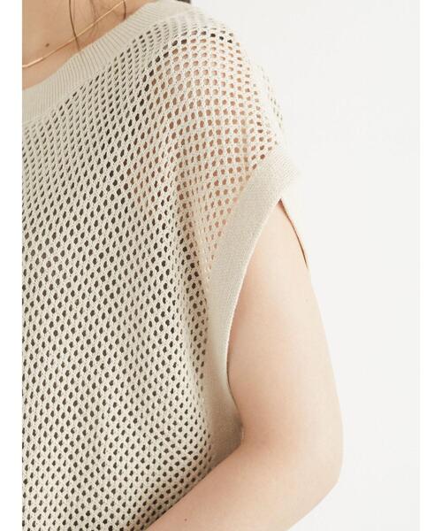 Green Parks(グリーンパークス)の「メッシュニットベスト*(ベスト・レディース・ブラック/モカ/ライトベージュ・FREE)」の13枚目の写真