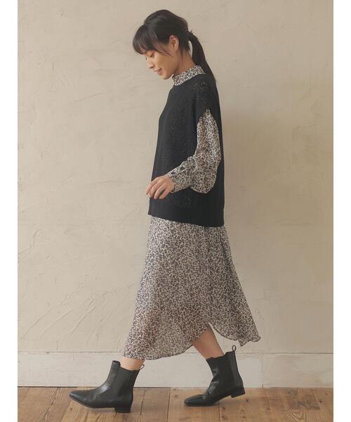 Green Parks(グリーンパークス)の「メッシュニットベスト*(ベスト・レディース・ブラック/モカ/ライトベージュ・FREE)」の17枚目の写真