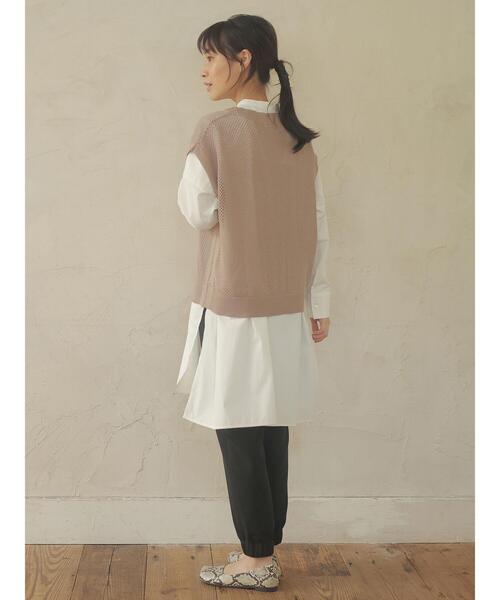 Green Parks(グリーンパークス)の「メッシュニットベスト*(ベスト・レディース・ブラック/モカ/ライトベージュ・FREE)」の19枚目の写真