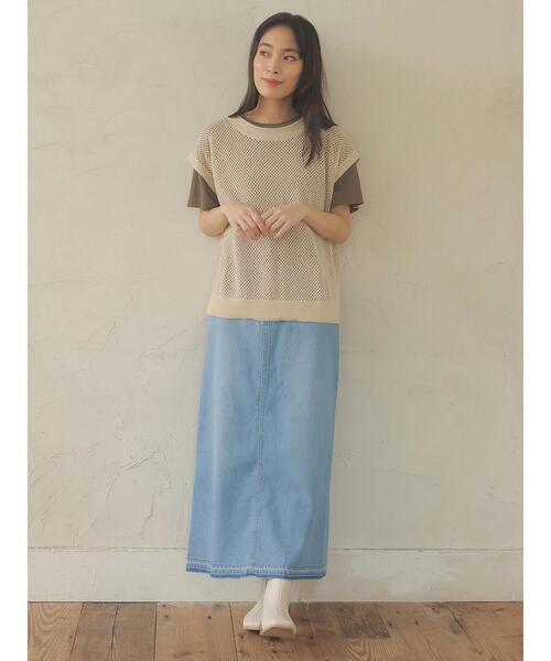 Green Parks(グリーンパークス)の「メッシュニットベスト*(ベスト・レディース・ブラック/モカ/ライトベージュ・FREE)」の20枚目の写真