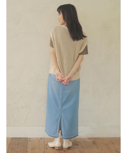 Green Parks(グリーンパークス)の「メッシュニットベスト*(ベスト・レディース・ブラック/モカ/ライトベージュ・FREE)」の21枚目の写真