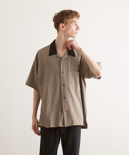 TONE SELECT WEAR(トーンセレクトウェア)の「【TONE BY AS】梨地オープンシャツ(BL)(シャツ/ブラウス・メンズ・ブラック/ブルー/グレイッシュベージュ・LARGE/MEDIUM)」の3枚目の写真