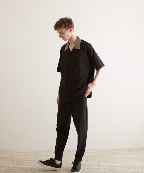 TONE SELECT WEAR(トーンセレクトウェア)の「【TONE BY AS】梨地オープンシャツ(BL)(シャツ/ブラウス・メンズ・ブラック/ブルー/グレイッシュベージュ・LARGE/MEDIUM)」の6枚目の写真