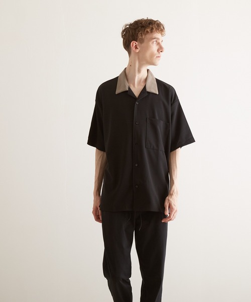 TONE SELECT WEAR(トーンセレクトウェア)の「【TONE BY AS】梨地オープンシャツ(BL)(シャツ/ブラウス・メンズ・ブラック/ブルー/グレイッシュベージュ・LARGE/MEDIUM)」の7枚目の写真