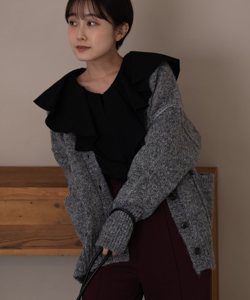 Auntie Rosa Holiday(アンティローザホリデー)の「ローゲージカラーニットカーディガン(カーディガン/ボレロ・レディース・ブラウン/グレー/イエロー/オレンジ・FREE)」の14枚目の写真