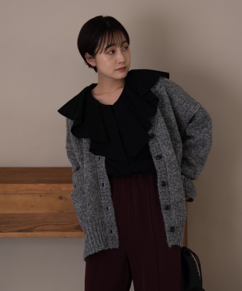 Auntie Rosa Holiday(アンティローザホリデー)の「ローゲージカラーニットカーディガン(カーディガン/ボレロ・レディース・ブラウン/グレー/イエロー/オレンジ・FREE)」の20枚目の写真