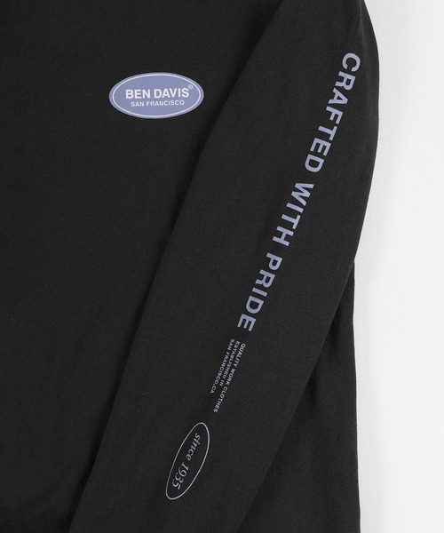 BEN DAVIS(ベンデイビス)の「【BEN DAVIS/ベンデイビス】 バックプリントオーバルロゴ 袖プリント ロンT(Tシャツ/カットソー・メンズ・ホワイト/ブラック/オリーブ・M/L/XL)」の17枚目の写真