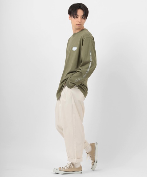 BEN DAVIS(ベンデイビス)の「【BEN DAVIS/ベンデイビス】 バックプリントオーバルロゴ 袖プリント ロンT(Tシャツ/カットソー・メンズ・ホワイト/ブラック/オリーブ・M/L/XL)」の20枚目の写真