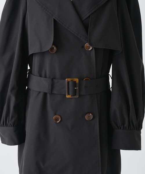 one after another NICE CLAUP(ワンアフターアナザーナイスクラップ)の「パリジェンヌ風ミドルトレンチコート(トレンチコート・レディース・ブラック/ベージュ・FREE)」の6枚目の写真