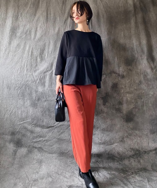 deux amour（ドゥーザムール）の「ポンチバックフリルカットソー（スウェット・レディース・ブラック/カーキ系・MEDIUM）」の11枚目の写真