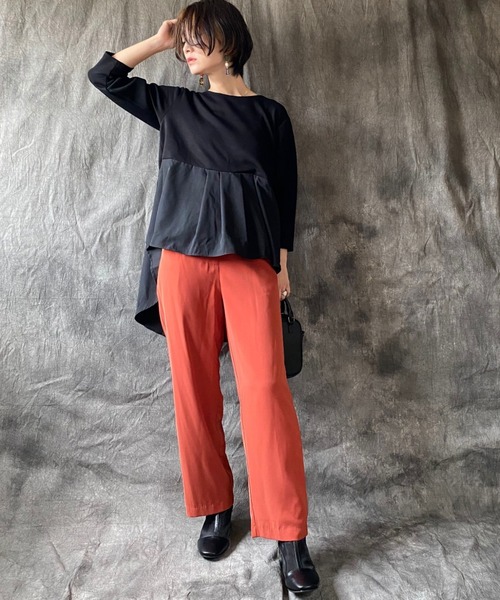 deux amour（ドゥーザムール）の「ポンチバックフリルカットソー（スウェット・レディース・ブラック/カーキ系・MEDIUM）」の13枚目の写真