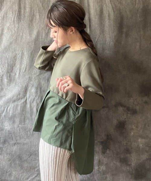 deux amour（ドゥーザムール）の「ポンチバックフリルカットソー（スウェット・レディース・ブラック/カーキ系・MEDIUM）」の21枚目の写真