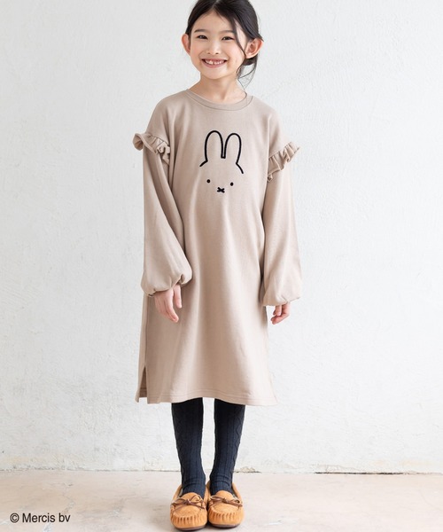JAM & LINK（ジャムアンドリンク）の「miffy/ ミッフィー　スエットフリルワンピース（ワンピース・キッズ・ベージュ/ミント/チャコールグレー・90cm/120cm/140cm/110cm/130cm/100cm）」の2枚目の写真