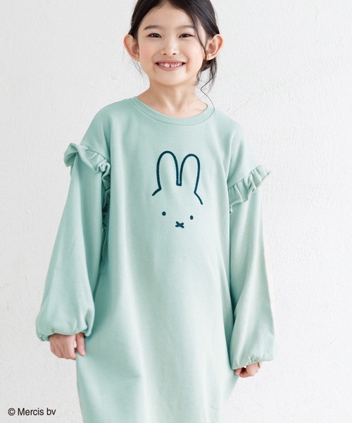 JAM & LINK（ジャムアンドリンク）の「miffy/ ミッフィー　スエットフリルワンピース（ワンピース・キッズ・ベージュ/ミント/チャコールグレー・90cm/120cm/140cm/110cm/130cm/100cm）」の3枚目の写真