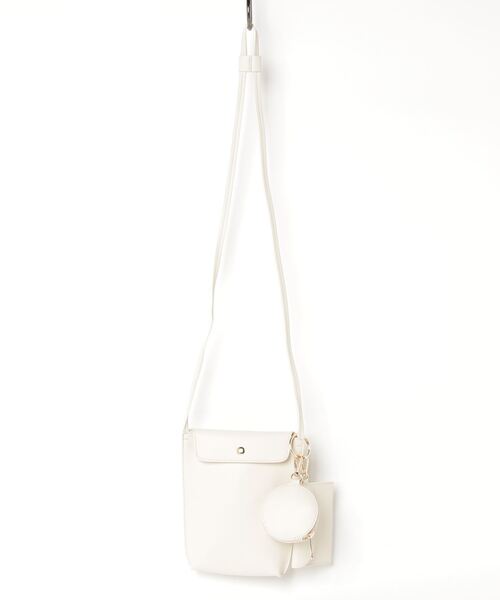 Shelly island（シェリーアイランド）の「フェイクレザーマルチポシェット（ショルダーバッグ・レディース・ホワイト/ベージュ/ブラック・FREE）」の16枚目の写真