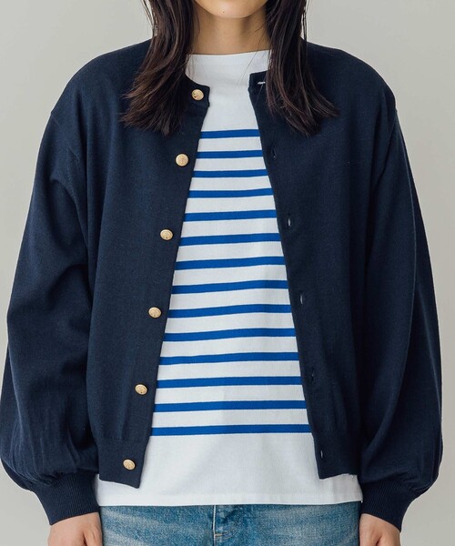 ORCIVAL（オーシバル）の「ORCIVAL | ギャザースリーブ ニットカーディガン WOMEN（カーディガン/ボレロ・レディース・ブラック/ネイビー・1）」の13枚目の写真