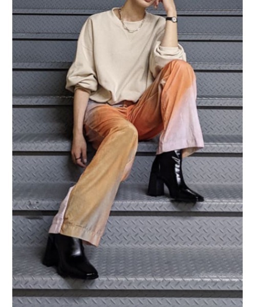 THROW by SLY（スローバイスライ）の「THROW OVER C/N SW TOP/オーバークルーネックスウェットトップス（スウェット・レディース・カーキ/アイボリー・FREE）」の18枚目の写真