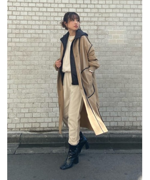 THROW by SLY（スローバイスライ）の「THROW OVER C/N SW TOP/オーバークルーネックスウェットトップス（スウェット・レディース・カーキ/アイボリー・FREE）」の15枚目の写真