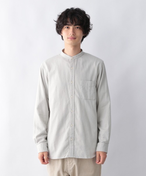 GLOBAL WORK（グローバルワーク）の「ソフトタッチネルバンドカラー/955252（シャツ/ブラウス・メンズ・オフホワイト/ホワイト系その他/スミクロ/グレー系その他/ブラウン系その他/ブラウン系その他2/ベージュ/ライトグリーン/グリーン系その他/ライトブルー/ネイビー系/ボルドー・SMALL/MEDIUM/LARGE/X-LARGE）」の20枚目の写真