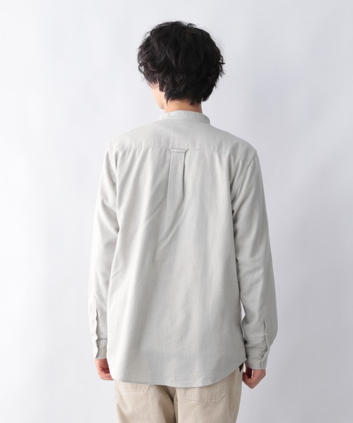 GLOBAL WORK（グローバルワーク）の「ソフトタッチネルバンドカラー/955252（シャツ/ブラウス・メンズ・オフホワイト/ホワイト系その他/スミクロ/グレー系その他/ブラウン系その他/ブラウン系その他2/ベージュ/ライトグリーン/グリーン系その他/ライトブルー/ネイビー系/ボルドー・SMALL/MEDIUM/LARGE/X-LARGE）」の13枚目の写真