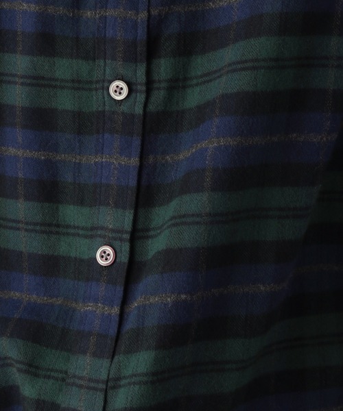 GLOBAL WORK（グローバルワーク）の「ソフトタッチネルバンドカラー/955252（シャツ/ブラウス・メンズ・オフホワイト/ホワイト系その他/スミクロ/グレー系その他/ブラウン系その他/ブラウン系その他2/ベージュ/ライトグリーン/グリーン系その他/ライトブルー/ネイビー系/ボルドー・SMALL/MEDIUM/LARGE/X-LARGE）」の15枚目の写真