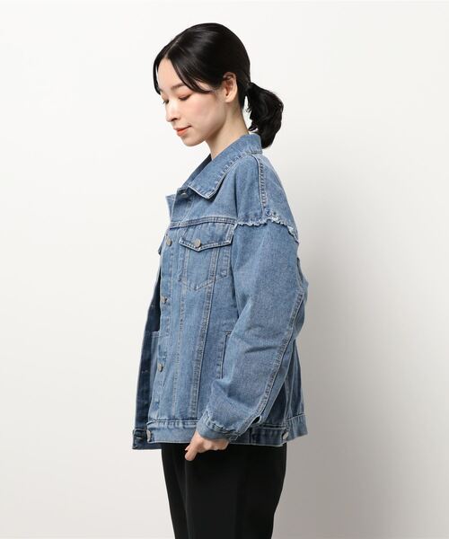 anap mimpi（アナップミンピ）の「アームフリンジデニムジャケット（デニムジャケット・レディース・ブルー・FREE）」の4枚目の写真