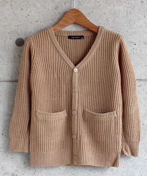 THE CASUAL(カジュアル)の「7G 畦編み カーディガン キッズ(カーディガン/ボレロ・キッズ・ベージュ/チャコール/ブラック/杢グレー/ブラウン/モカ/アイボリー・120cm/140cm/150cm/160cm/130cm/110cm)」の7枚目の写真