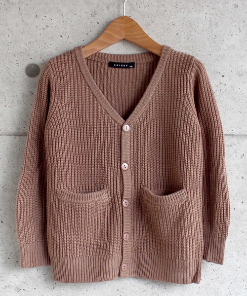 THE CASUAL(カジュアル)の「7G 畦編み カーディガン キッズ(カーディガン/ボレロ・キッズ・ベージュ/チャコール/ブラック/杢グレー/ブラウン/モカ/アイボリー・120cm/140cm/150cm/160cm/130cm/110cm)」の6枚目の写真