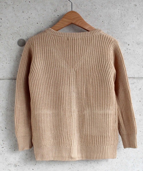 THE CASUAL(カジュアル)の「7G 畦編み カーディガン キッズ(カーディガン/ボレロ・キッズ・ベージュ/チャコール/ブラック/杢グレー/ブラウン/モカ/アイボリー・120cm/140cm/150cm/160cm/130cm/110cm)」の14枚目の写真