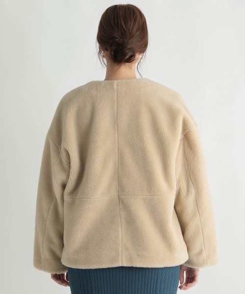 Andemiu(アンデミュウ)の「ボアブルゾン237357(ブルゾン・レディース・チャコールグレー/ベージュ・FREE)」の15枚目の写真