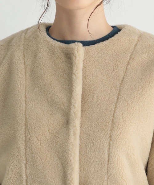 Andemiu(アンデミュウ)の「ボアブルゾン237357(ブルゾン・レディース・チャコールグレー/ベージュ・FREE)」の18枚目の写真