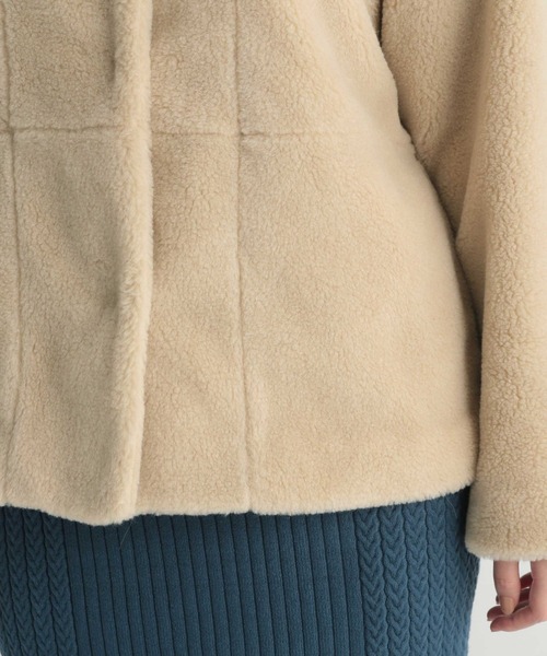 Andemiu(アンデミュウ)の「ボアブルゾン237357(ブルゾン・レディース・チャコールグレー/ベージュ・FREE)」の8枚目の写真