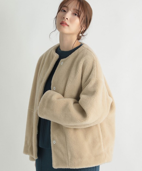 Andemiu(アンデミュウ)の「ボアブルゾン237357(ブルゾン・レディース・チャコールグレー/ベージュ・FREE)」の22枚目の写真