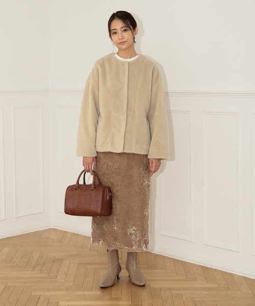 Andemiu(アンデミュウ)の「ボアブルゾン237357(ブルゾン・レディース・チャコールグレー/ベージュ・FREE)」の20枚目の写真