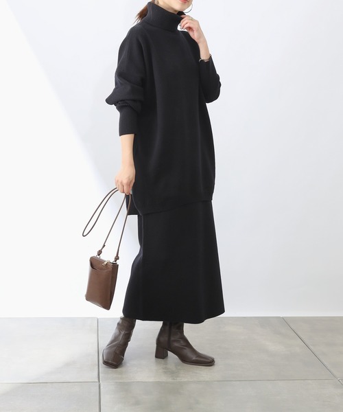 COLONY 2139(コロニートゥーワンスリーナイン)の「【WEB・一部店舗限定】【2点SET】リサイクルポリPBTニット(プルオーバー&スカートセット)(セットアップ・レディース・ブラック/ベージュ・MEDIUM/LARGE)」の1枚目の写真