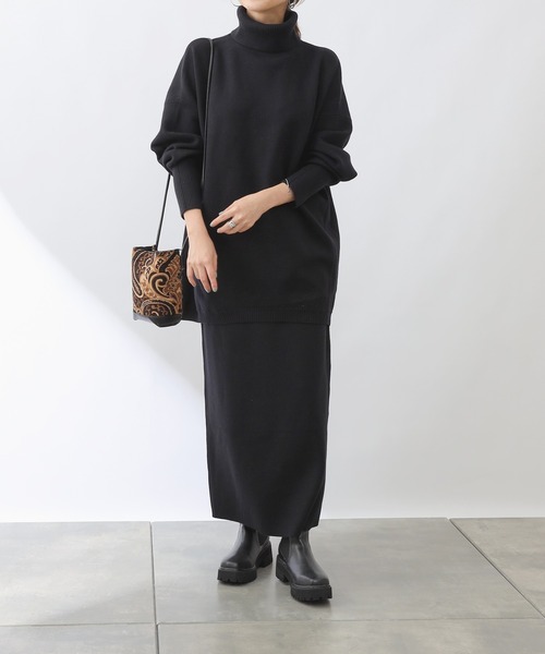 COLONY 2139(コロニートゥーワンスリーナイン)の「【WEB・一部店舗限定】【2点SET】リサイクルポリPBTニット(プルオーバー&スカートセット)(セットアップ・レディース・ブラック/ベージュ・MEDIUM/LARGE)」の19枚目の写真