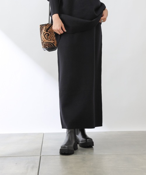 COLONY 2139(コロニートゥーワンスリーナイン)の「【WEB・一部店舗限定】【2点SET】リサイクルポリPBTニット(プルオーバー&スカートセット)(セットアップ・レディース・ブラック/ベージュ・MEDIUM/LARGE)」の12枚目の写真