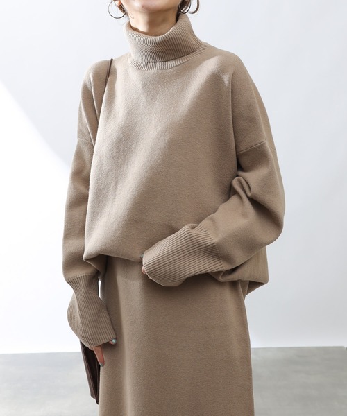 COLONY 2139(コロニートゥーワンスリーナイン)の「【WEB・一部店舗限定】【2点SET】リサイクルポリPBTニット(プルオーバー&スカートセット)(セットアップ・レディース・ブラック/ベージュ・MEDIUM/LARGE)」の3枚目の写真